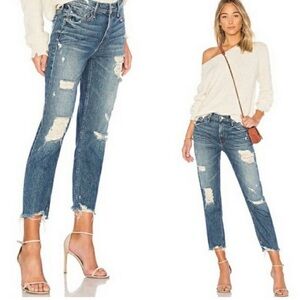 MOTHER- The Sinner Dark Wash Ankle Jeans Distressed Ice Scream You Scream 31